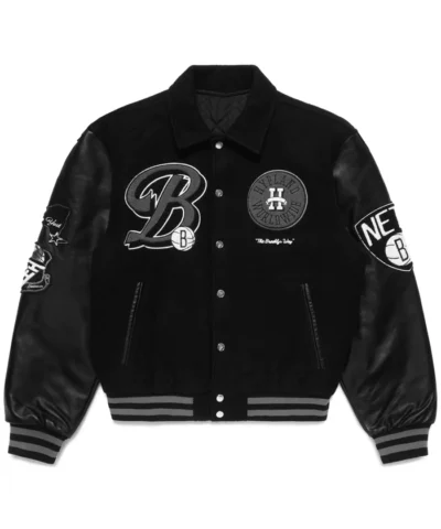 Nba Brooklyn Nets Varsity Black Jacket