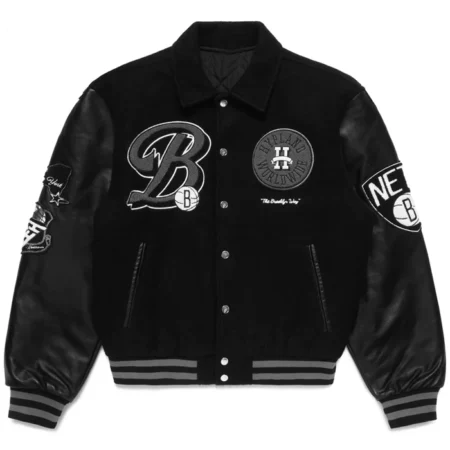 Nba Brooklyn Nets Varsity Black Jacket