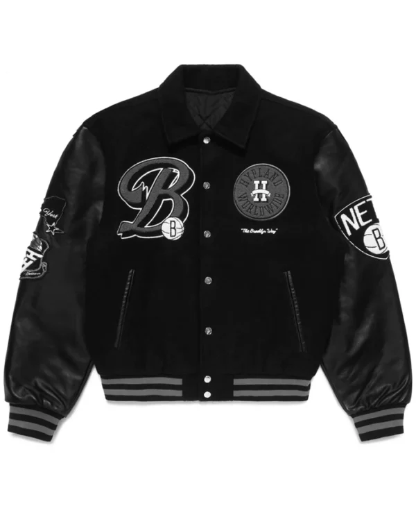 Nba Brooklyn Nets Varsity Black Jacket