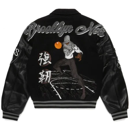 Nba Brooklyn Nets Varsity Black Jacket For Sale