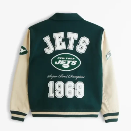 New York Jets Bomber Wool Jacket Back