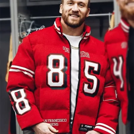 OFF Season Kristin Juszczyk 49ers Red Puffer Jacket