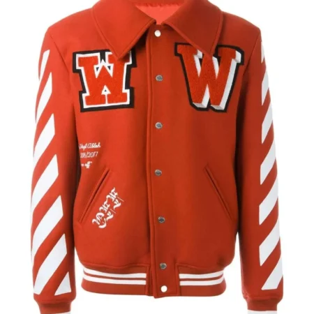 Off White Virgil Abloh 2015 Varsity Jacket with Patches