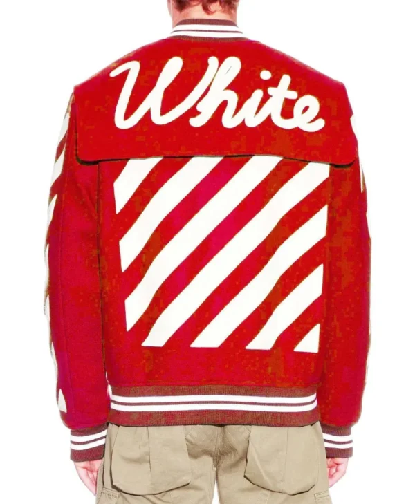 Off White Virgil Abloh 2015 Varsity Jacket with Patches Back