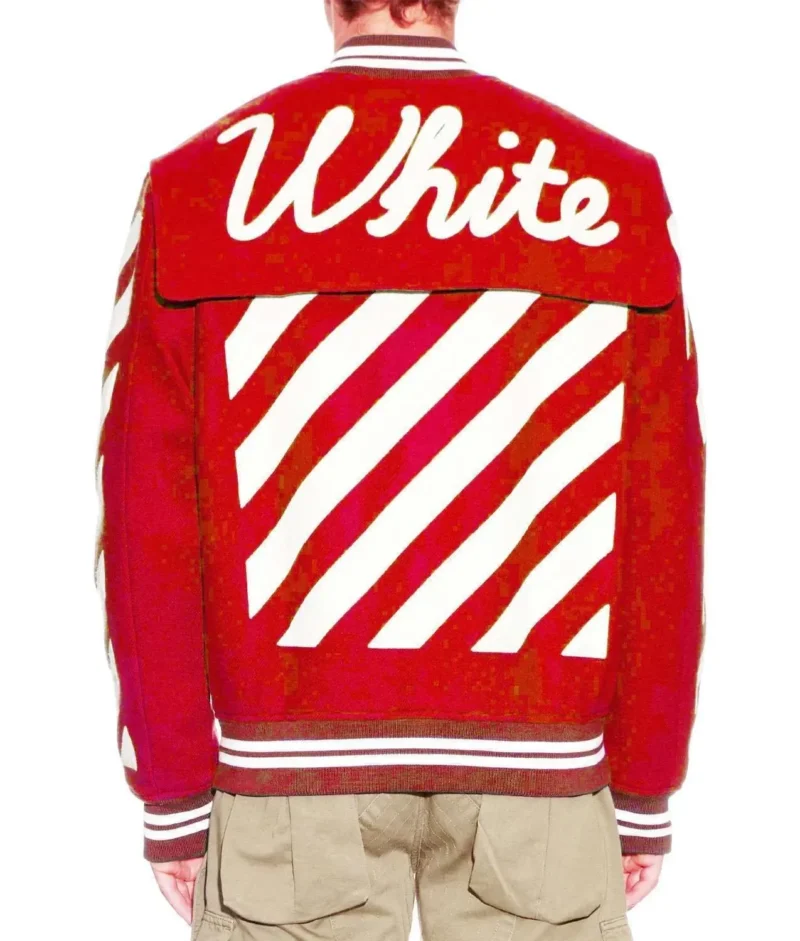 Off White Virgil Abloh 2015 Varsity Jacket with Patches Back