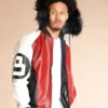 Order 8 Ball Logo Fur Hooded Parka Leather Jacket