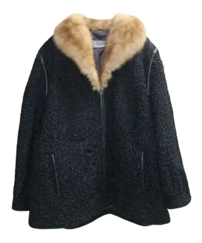 Original Sheep Fur Collar Persian Lamb Fur Coat.webp