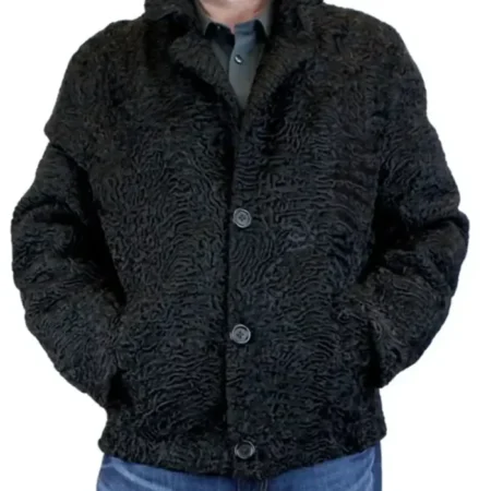 Persian Astrakhan Lamb Fur Black Jacket webp