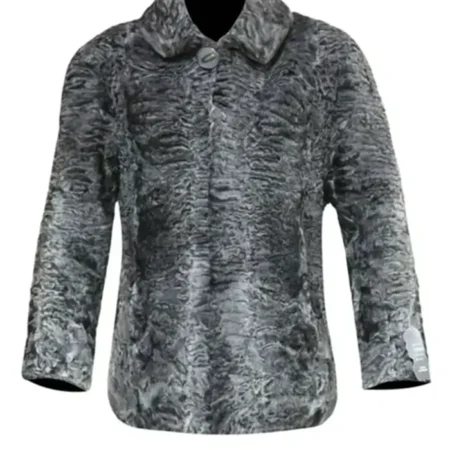 Persian Karakul Lamb Mink Fur Collar Jacket webp