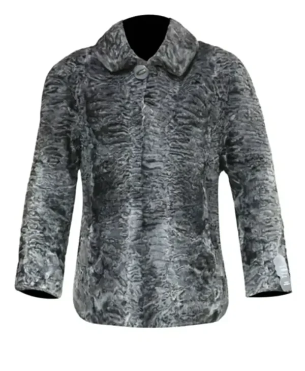 Persian Karakul Lamb Mink Fur Collar Jacket webp