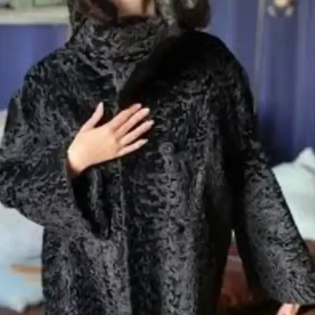 Persian Lamb Black Fur Coat webp