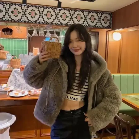 Persian Lamb Fur Hooded Jacket webp