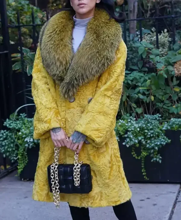 Persian Lamb Fur Yellow Coat webp