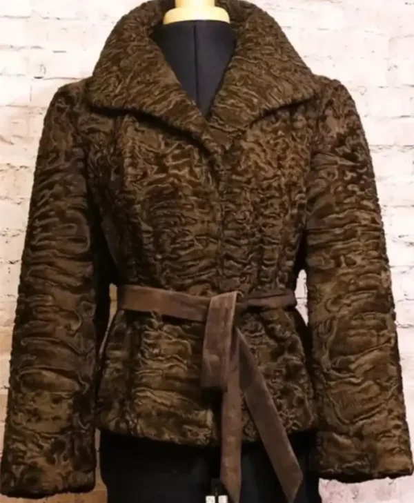 Persian Lamb Karakul Fur Brown Jacket webp