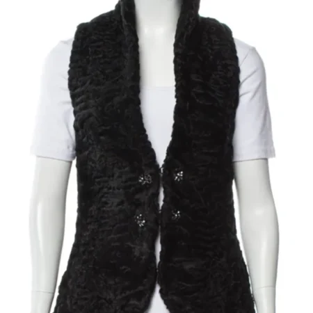 Persian Lamb Shawl Lapel Fur Waistcoat Vest webp