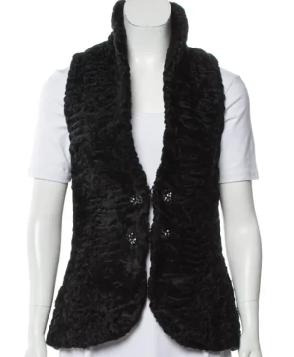 Persian Lamb Shawl Lapel Fur Waistcoat Vest webp