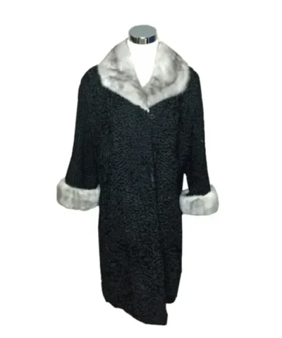 Persian Lamb With Mink Fur Cuffs Collar Trench Coat.webp