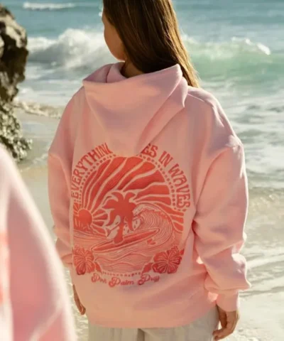 Pink Palm Puff Hoodie