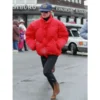 Princess Diana Red Bomber Jacket 600x600