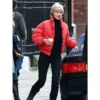 Princess Diana Red Puffer Bomber Jacket 600x600