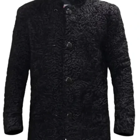 Real Astrakhan Karakul Lamb Curly Fur Coat webp