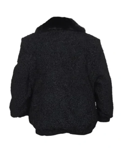 Real Astrakhan Persian Lamb Fur Karakul B3 Bomber Black Coat For Men And Women.webp
