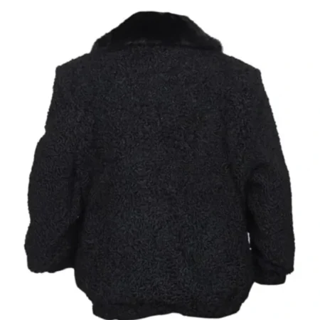 Real Astrakhan Persian Lamb Fur Karakul B3 Bomber Black Coat For Men And Women webp