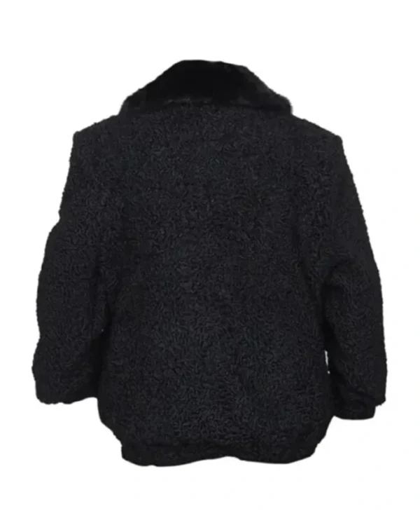 Real Astrakhan Persian Lamb Fur Karakul B3 Bomber Black Coat For Men And Women webp