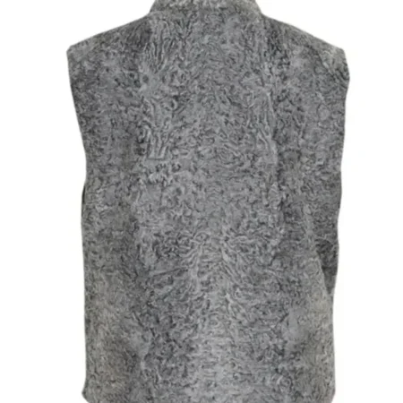Real Handmade Persian Karakul Sawarka Astrakhan Lamb Grey Fur Waistcoat For Men And Women webp