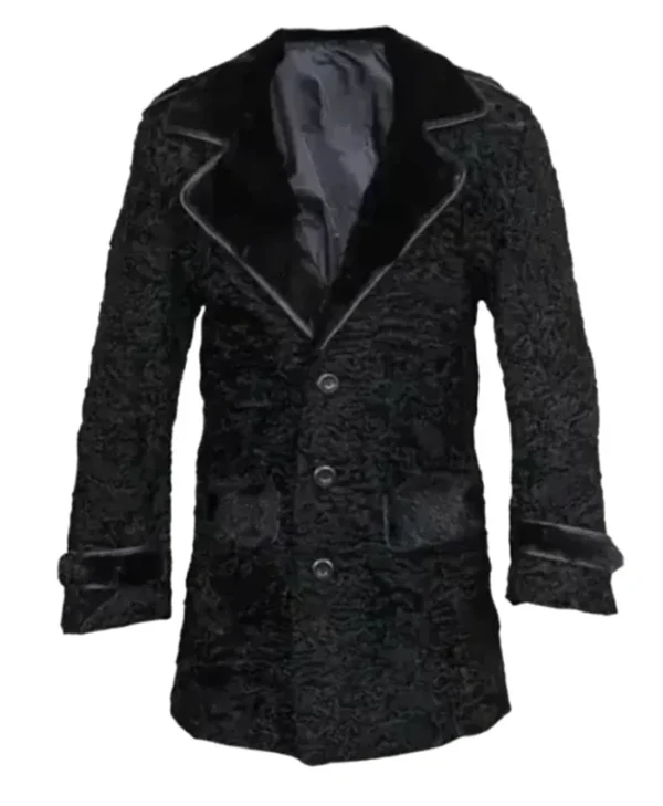 Real Persian Lamb Mink Fur Collar Coat webp
