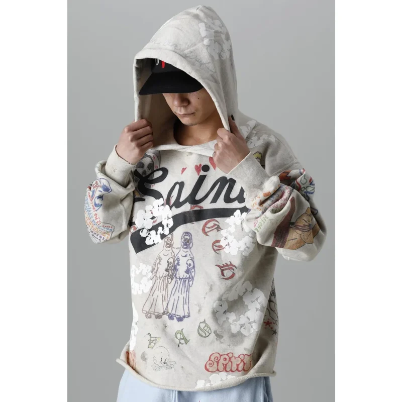 SAINT Mxxxxxx MX6 Hoodie Grey – Washed Aesthetic