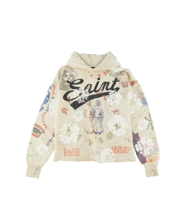 SAINT Mxxxxxx MX6 Hoodie Grey Washed Aesthetic front