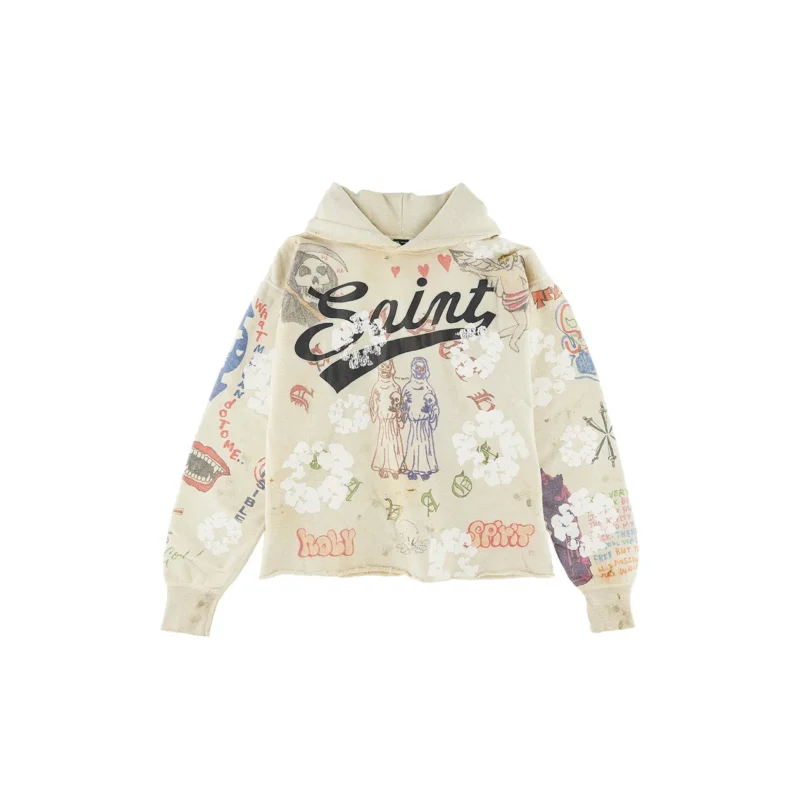 SAINT Mxxxxxx MX6 Hoodie Grey – Washed Aesthetic front