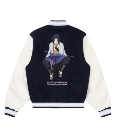 Shippuden Sasuke Varsity Navy Blue Jacket For Sale
