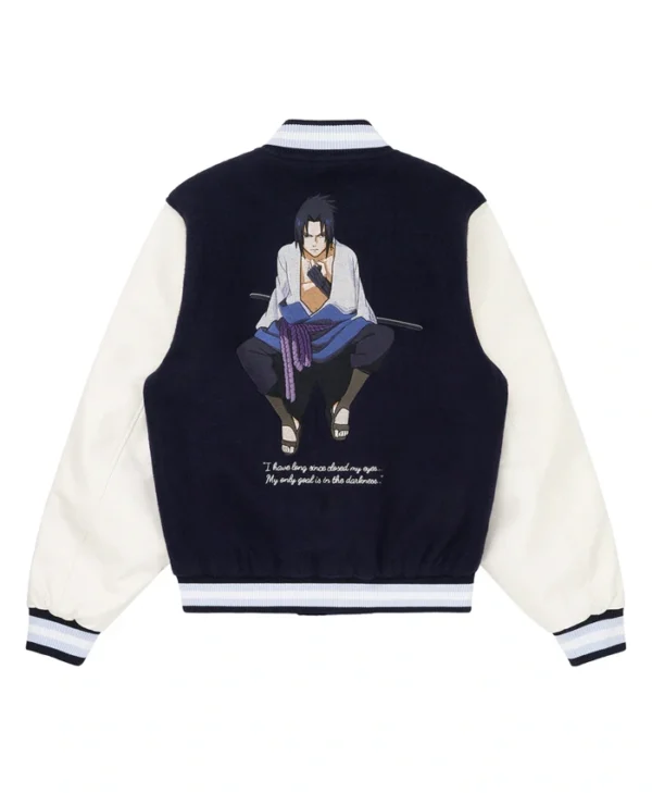 Shippuden Sasuke Varsity Navy Blue Jacket For Sale