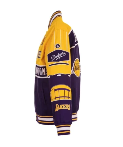 Shop City of Champions Los Angeles Lakers and Dodgers Bomber Jacket 600x680