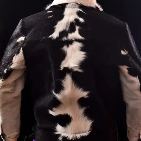 Shop Cowhide Black And White Fur Leather Jacket For Men And Women webp