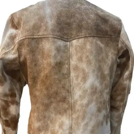 Shop Cowhide Brown And White Fur Leather Jacket For Men And Women webp