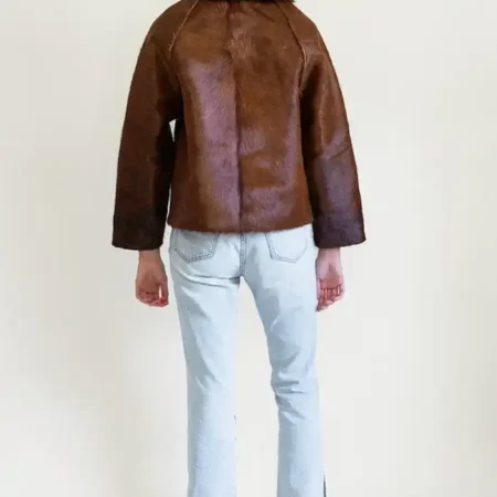 Shop Now Cowhide Brown Fur Leather Jacket For Men And Women webp
