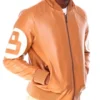 Shop Unisex 8 Ball Orange Fur Hooded Leather Jacket 510x638