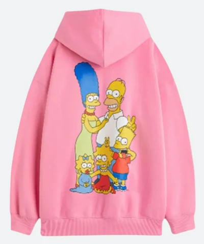 Simpson Pink Pullover Hoodie Back Image