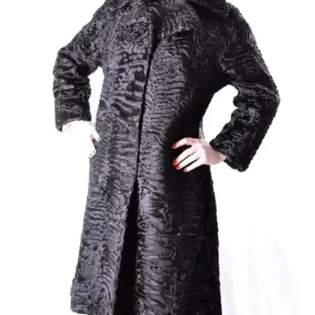 Stacey Persian Lamb Broadtail Fur Warm Coat webp