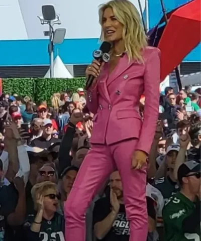 Super Bowl Charissa Thompson Pink Suit