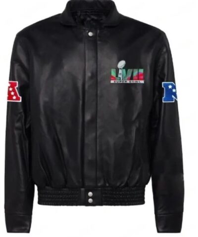 Super Bowl LVII Black Leather Jacket