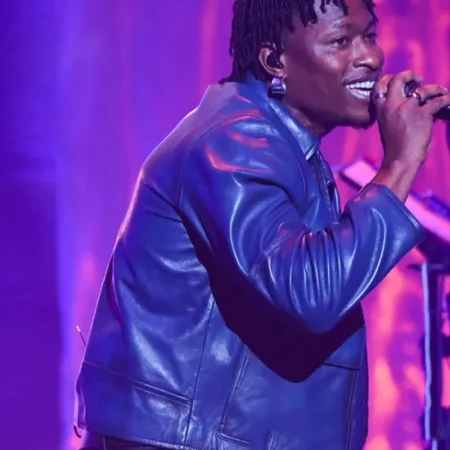 Super Bowl Soulful Celebration Lucky Daye 2025 Blue Jacket Side