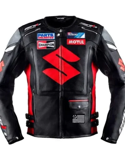 Suzuki Motul Motorcycle Leather Black Jacket