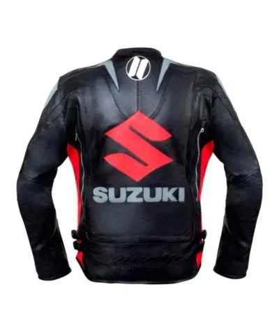 Suzuki Motul Motorcycle Leather Black Jacket Back