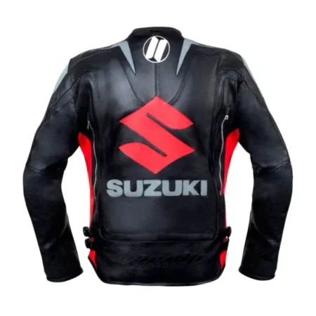 Suzuki Motul Motorcycle Leather Black Jacket Back