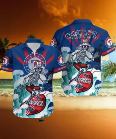 Texas Rangers Grateful Dead Hawaiian Shirt
