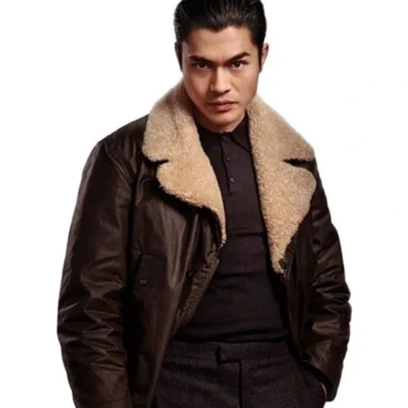 The Gentlemen Dry Eye Fur Collar Leather Jacket